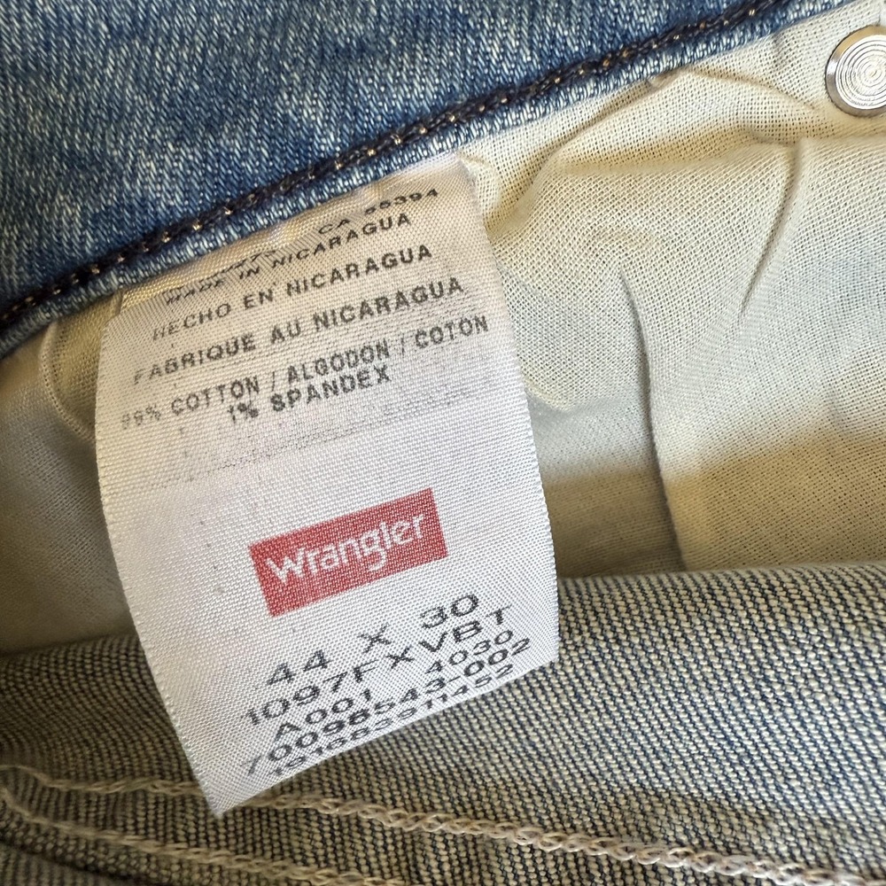 Wrangler Jeans Mens 44x30 Blue Relaxed Fit Five‎ Star Premium Flex Denim Comfort - Picture 6 of 6